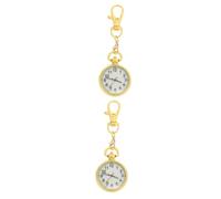 GALPADA 2pcs Clip Pocket Watch Glow-in-The-Dark Nurse Watch Keychain Pocket for Nurses Night Use