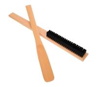 GALPADA 2pcs Clothes Brush and Shoehorn Set with Long Handle Wooden Hat Cleaner for Baseball Caps Suit Wrinkle Removal Travel Shoe Horn Tool for Hotels Guest Rooms