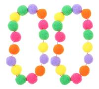 GALPADA 2pcs Colorful Pet Collars for Cats and Dogs with Plush Ball Design, Comfortable and Safe Basic Collars for Outdoor Walks and Weddings