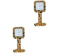 GALPADA 2pcs Compact Printed Hanging Watch Square Pocket Watch for Women Random Color Designs Display for Medical Use for and Doctors