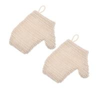 GALPADA 2pcs Cotton Linen Bathing Mittens Soft Exfoliating Gloves for Women and Men Deep Cleaning Body Scrub Gloves with Rich Lather Production Washable