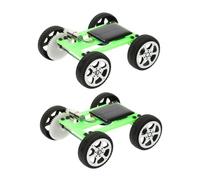 GALPADA 2pcs Diy Solar Car Building Kit for Kids, Educational Stem Science Project Set Motor and Assembly Components, Green Mini Solar Powered Cars for Science Experiments and Engineering Learning