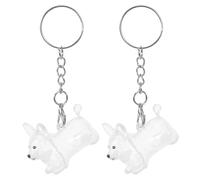 GALPADA 2Pcs Dog Hair Keepsake Keychain with Plastic Storage Collector, Pet Memorial Bottle for Hair, Cute Dog Keyring Pendant Suitable for Pet Lovers and Memorial Use
