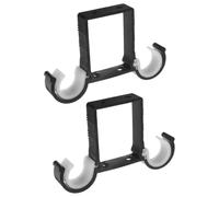 GALPADA 2pcs Double Curtain Rod Holder Ceiling Mount Brackets Aluminium Alloy Space-saving Design Dual Rod Feature for Modern Minimalist Window Treatment