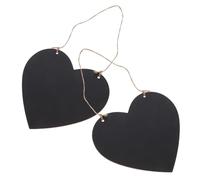 GALPADA 2pcs Double Sided Heart Shaped Chalk Board Sign Hanging Ornament Portable Medium Density Fiberboard for Weddings and Home Decor Small Blackboard Message Board