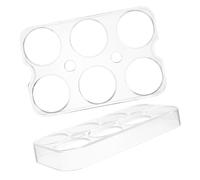 GALPADA 2pcs Egg Storage Tray for Refrigerator Fridge Egg Drawer Organizer with 6-grids and 8-grids for Home and Office and Storage