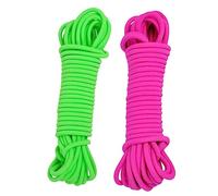 GALPADA 2pcs Elastic Skipping Ropes Meters Long Green Rosy Outdoor for School Exercise and Childhood Fun