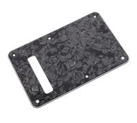 GALPADA 2pcs Electric Guitar Back Plate Cover with 6-hole Rounded Edge, Black Plastic and Metal Tremolo Cavity Cover Featuring Curve-hugging Design and Layered Visual Appeal for Electric