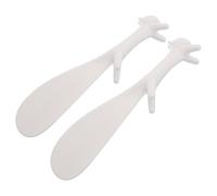 GALPADA 2pcs Ergonomic Long Handle Shoe Horn for Elderly and Seniors Portable White Plastic Shoe Helper Cartoon Squirrel Shape Hygienic for Travel