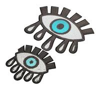 GALPADA 2pcs Eye-Shaped Sewing Patch with Sequins and Gauze for Repairing and Decorating Clothing, Hats Suitable for Manual Crafts and Daily Life Accessories