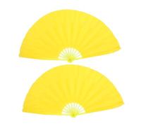GALPADA 2pcs Foldable Tai Chi Kung Fu Fans for Dance Martial Arts Fabric Sleeve Handheld Fans with Dual Right Left-hand Design Vintage Chinese Style for Performance Festival Home
