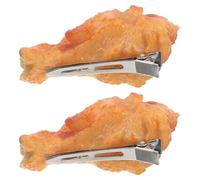GALPADA 2pcs Fried Chicken Drumstick Hair Clips Pvc Food Theme Hair Accessories with Secure Hold and Anti-slip Design for Women and Girls Party Or Food Festival