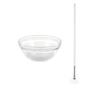 GALPADA 2pcs Fruit Acid Facial Mask Brush Set with Large Flare Brush and Glass Mixing Bowl for Skin Treatment, Mud Mask Applicator Tools for Chemical Peels and Beauty Care