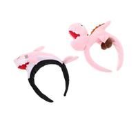 GALPADA 2pcs Funny Animal Headbands Dinosaur Shark Headband Plush Material for Zoo Theme Birthday Parties and Role-playing Cosplay Activities