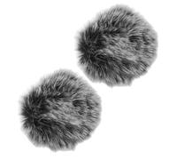 GALPADA 2PCS Furry Lapel Microphone Windscreens Noise Reduction Windproof Covers for Lavalier Mics Plush Protective Screen for Clear Audio Recording