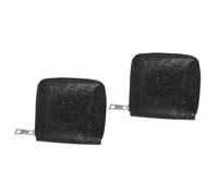 GALPADA 2pcs Glitter Coin Purse Zippered for Women Coin Wallet Black Handbag Clutch Wallet for Girls