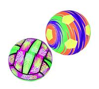 GALPADA 2Pcs Glowing Plastic Soccer for Air Holding Football Balls with Creative Surface Design Fun Indoor Outdoor Sports Training Random Style