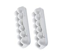 GALPADA 2pcs Grey Egg Storage Boxes Compartment Refrigerator Egg Holders with Lid Durable Food Grade for Neat Organization Fridge Freezer Pantry and Camping