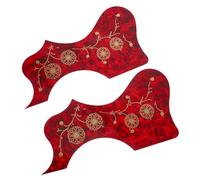 GALPADA 2pcs Guitar Pick Guard Stickers for Acoustic Guitar Adhesive Plastic Scratch Protection Plate Flower Pattern for Parts and Pick Guards