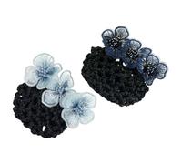GALPADA 2pcs Hair Bun Cover Net Lightweight Cloth with Chic Flower Design Suitable for Nurses and Flight Attendants Hair Embellishment