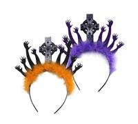 GALPADA 2pcs Halloween Costume Headwear Zombie Hand Tombstone Headband Lightweight Comfortable Horror Headgear for Themed Parties Day Dead Celebrations