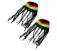 GALPADA 2pcs Halloween Pet Hat for Dogs and Bunny, Unique Braided Style Knitted Polyester Cap, Easy to Wear and Maintains Shape, for Social Gatherings and Halloween Party