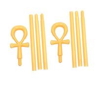 GALPADA 2pcs Halloween Scepter Wand Ancient Egyptian Style Plastic Walking Stick for Costume Party Cosplay Pretend Play Staff Accessory for Kings Wizards and Themed Events