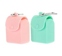 GALPADA 2Pcs Handheld Silicone Coin Purse with Hook Storage Wallets in Green and Pink Durable Button Closure Portable Organizer for Travel Shopping School and Daily Use