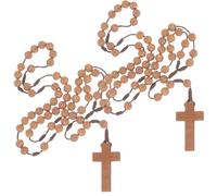 GALPADA 2pcs Handmade Prayer Beads Rosary Necklace Vintage Pumpkin Shape Coffee Colour Plastic Cotton Rope Sturdy Practical for Date and Office