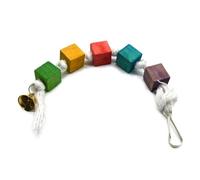 GALPADA 2pcs Hanging Parrot Bite with Bell, Plastic Chewing Blocks for Small Birds and Macaw Parrots, Fun Educational Bird for Adventuring and Chewing