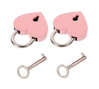 GALPADA 2pcs Heart Shaped Couple Wishing Locks Pink Love Bag Hanging Padlocks for Travel Gifts and Outdoor Use