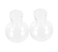 GALPADA 2pcs High Borosilicate Glass Planter Vase for Hydroponic Plants Transparent Terrarium Flowerpot for Indoor Home Decoration and Unique Plant Display