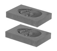 GALPADA 2pcs High Density Graphite Skull Casting Molds for Metal Smelting Jewelry Crucible Moulds for Silver Copper Easy Release Ingot Mold for Artistic and DIY Projects