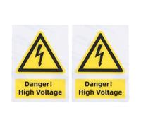 GALPADA 2pcs High Voltage Warning Sign Vinyl Electrical Safety Stickers Yellow Triangle Hazard Label with Strong Adhesive for Indoor Outdoor Electrical Compliance