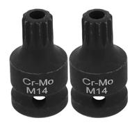 GALPADA 2pcs Impact Drive Sockets for Brake Caliper Removal Stubby Spline Bit Remover Tool for Trucks Ergonomic Grip Low Profile Design for Garage and Workshop Use