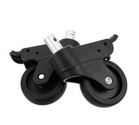 GALPADA 2pcs Inch Silent Stem Casters with Brake for Rolling Bathroom Chair and Shower Wheelchair, Heavy Duty Plastic and Metal Wheels with 360 Degree Swivel and Smooth Mobility,