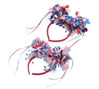 GALPADA 2pcs Independence Day Car Hat Decoration Headbands for Women, American Flag Patriotic Headwear with Unique Design and Comfortable Plastic Material, for Independence Day Themed