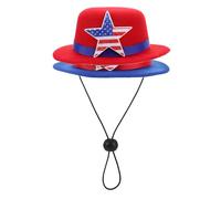GALPADA 2pcs Independence Day Hat for Pets and Small Animals, Comfortable Reusable Patriotic Usa Flag Decorative Headwear, Unique Festive Small Animal Cap for Photo Props and Family