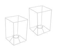 GALPADA 2Pcs Industrial Iron Lampshade Holder Frame E27 Base Vintage Lamp Shade Replacement for Table Lamp and Ceiling Pendant Light DIY Lampshade Fixture 12-20Cm