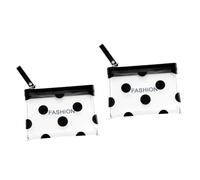 GALPADA 2pcs Korean Style Purse Wallet for Girls Adorable Transparent Bag Unique Wave Pattern for Everyday Use Black