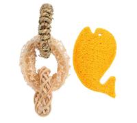 GALPADA 2pcs Loofah Chewing Toys for Small Pets Rabbit Hamster Guinea Pig Toys Interactive Sturdy and Natural