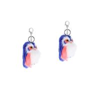 GALPADA 2pcs Lovely Owl Plush Keychain Adorable Sapphire Blue Stuffed Animal Keyring for Girls and Boy Girl Unique Design for Finding for