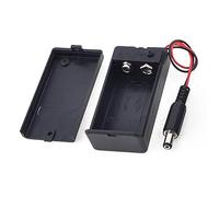 GALPADA 2pcs Male Plug Case Box Holder with Cover for 9v Battery Lightweight Plastic Metal Battery Case with Spring Clip Design for Electronics Random Color