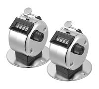 GALPADA 2pcs Manual Metal Tally Counter with Hanging Ring Mechanical Finger Clicker for Counting Steps Attendance Stitching Resettable Knob for Easy Zeroing Durable Handheld Counter for