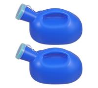 GALPADA 2pcs Men’s Portable Urinal Bottles with Screw-on Lid, Spill Proof and Easy to Clean Pp and Pet Material, for Emergency Situations and Camping Use