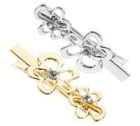 GALPADA 2pcs Metal Flower-shaped Hair Clips with Rhinestones, Not Easily Deformed and Convenient for Different Hairstyles, Simple and Elegant Side Clips Suitable for Mothers