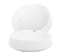 GALPADA 2pcs Mini Ashtray round Unbreakable Easy to Clean White Melamine Ashtrays with Sleek Minimalist Design for Tabletop Use in Hotels and Homes
