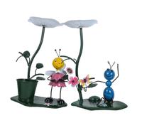 GALPADA 2pcs Mini Bird Feeders Garden Decor Sculptures Statues Ornament for Outdoor Patio Window Decoration