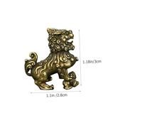 GALPADA 2pcs Mini Brass Lion Sculpture Antique Style Tabletop Lion Adornments Compact Office Desktop Ornaments for Home Decor Polished Smooth Surface Space-saving Decorative