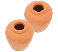 GALPADA 2pcs Mini Clay Pots for Succulent Plants with Excellent Breathability and Vintage Thumb Pot Design, for Small Spaces and Home Decor, Ceramic Planters Promoting Healthy Growth